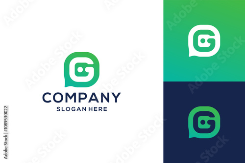 Abstract Chat logo letter g design vector template