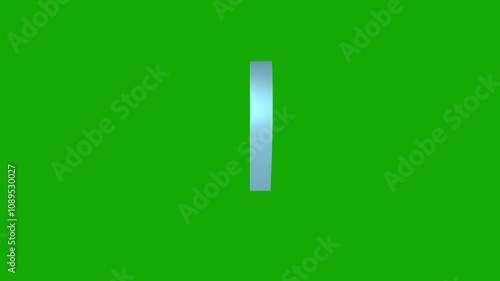 3d Animation of location icon cyen color pin spinning in Green chroma background. photo