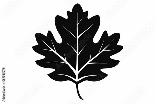 Oak Leaf Icon, Oak Leaf Vector Silhouette