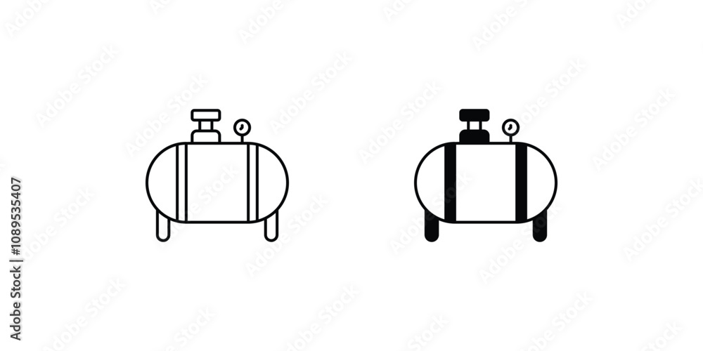 compressor set icon with white background vector stock illustration