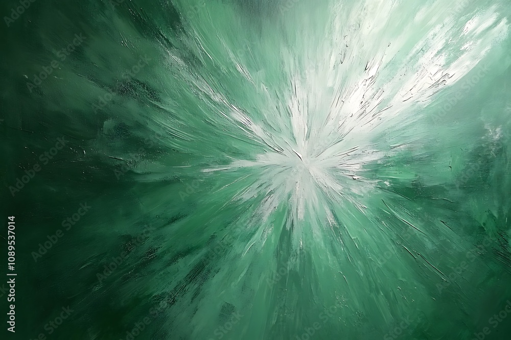 Fototapeta premium Subtle radial light effects in silver over a green canvas