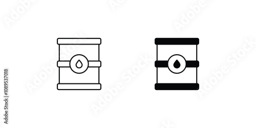 oil barrel set icon with white background vector stock illustration