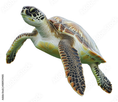 PNG Graceful sea turtle in clear waters photo