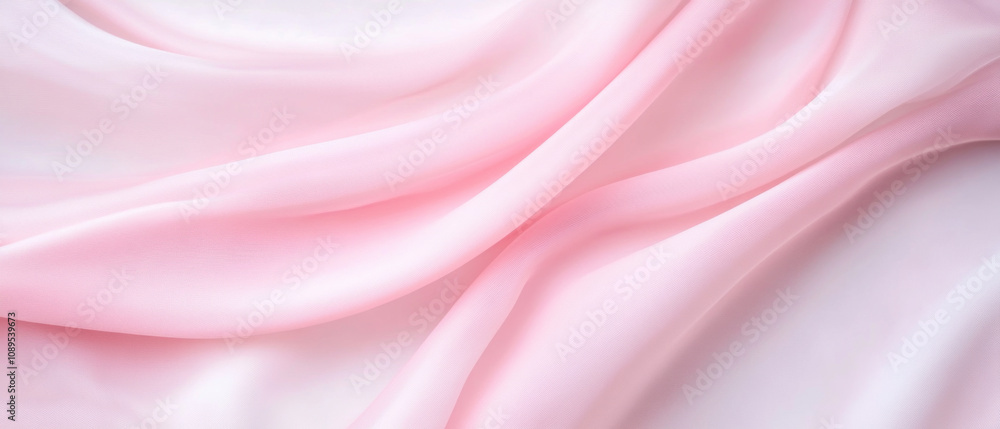 Soft pink silk fabric flowing gracefully for elegant fashion or interior design. Soft pink silk fabric flowing gracefully for elegant fashion or interior design.