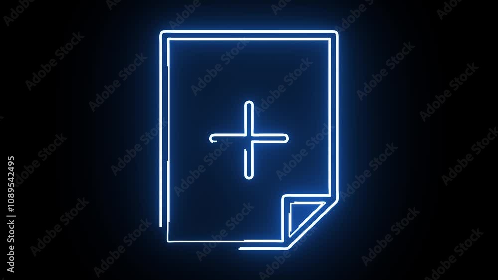 computer icon animation with neon effect computer icon animation with neon effect