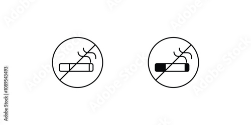 no smoking set icon with white background vector stock illustration