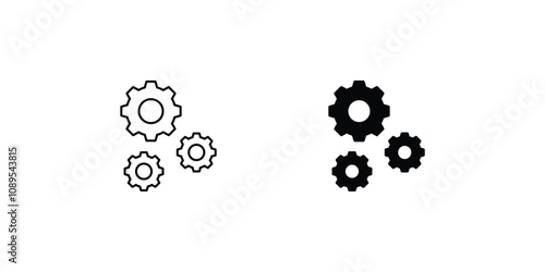 gear lubricant set icon with white background vector stock illustration