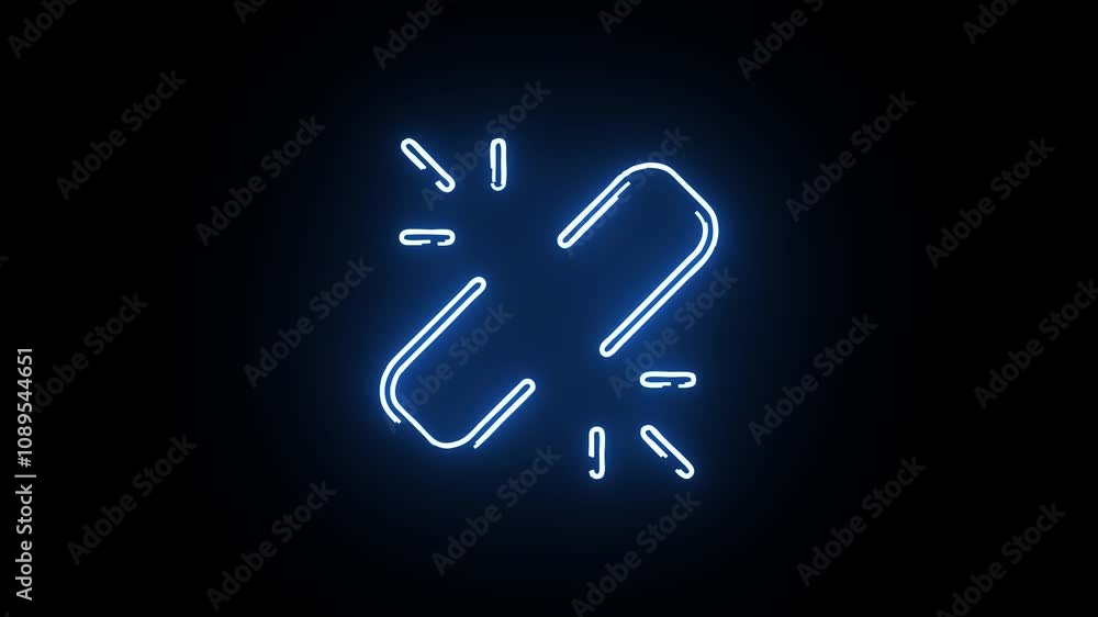 computer icon animation with neon effect computer icon animation with neon effect