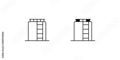 storage tank set icon with white background vector stock illustration