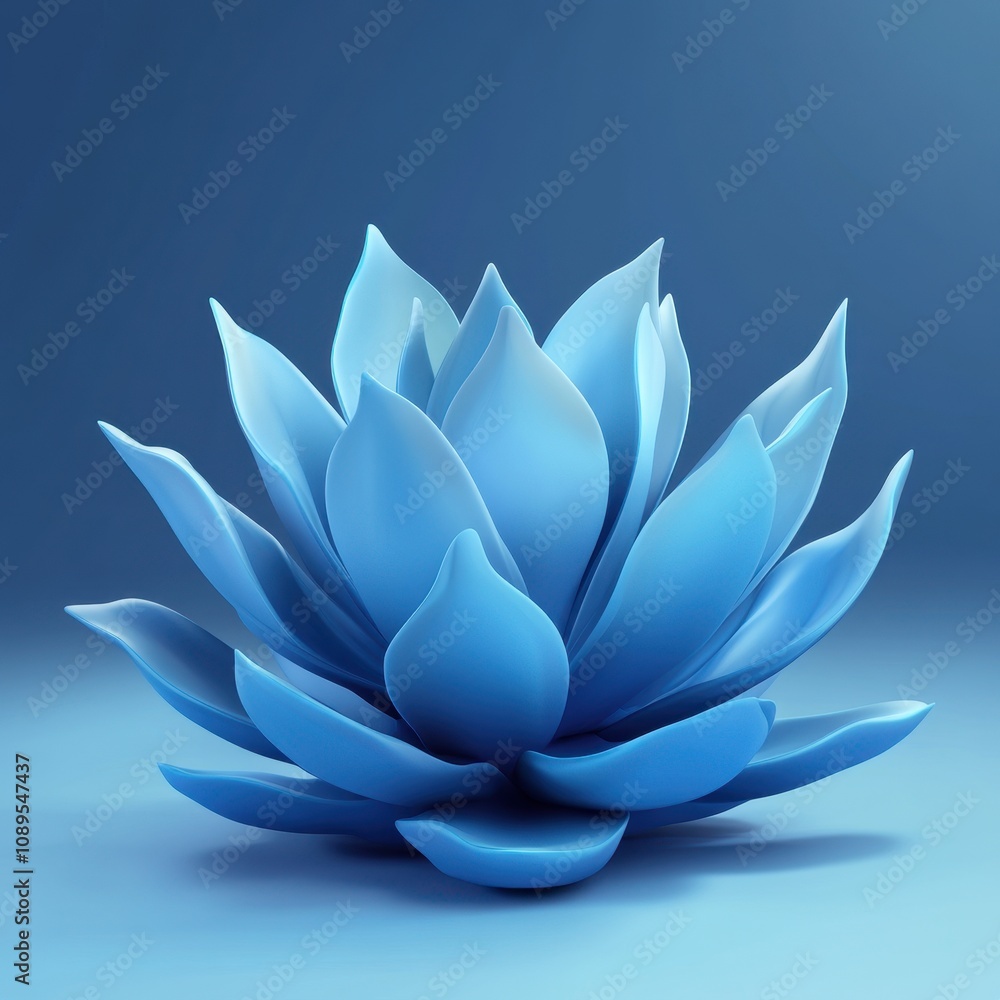 Elegant Blue Lotus Flower on Serene Dark Blue Background Elegant Blue Lotus Flower on Serene Dark Blue Background