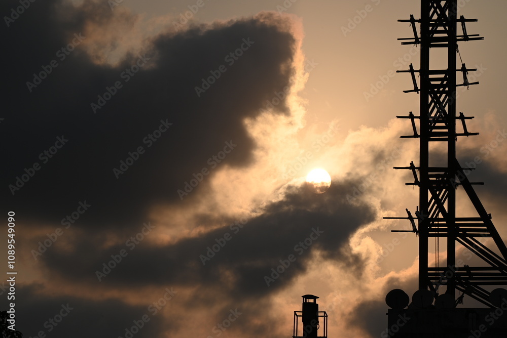 silhouette of a factory silhouette of a factory