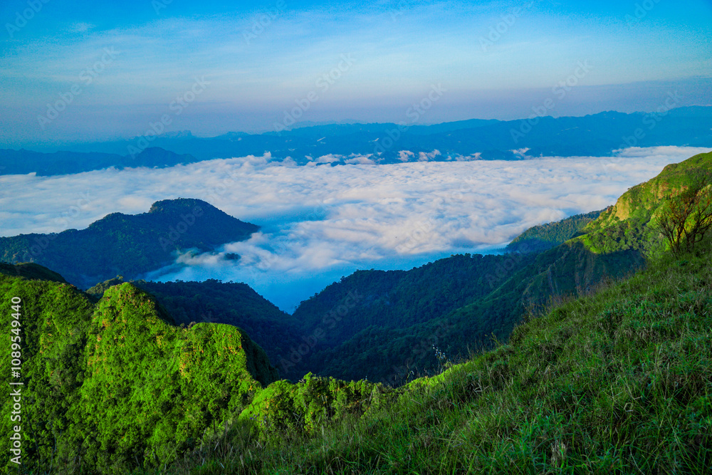 Mountain sunrise over clouds scenic landscape nature photography tranquil environment aerial view serenity and beauty Mountain sunrise over clouds scenic landscape nature photography tranquil environment aerial view serenity and beauty
