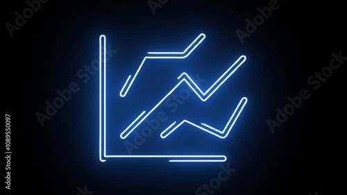 computer icon animation with neon effect