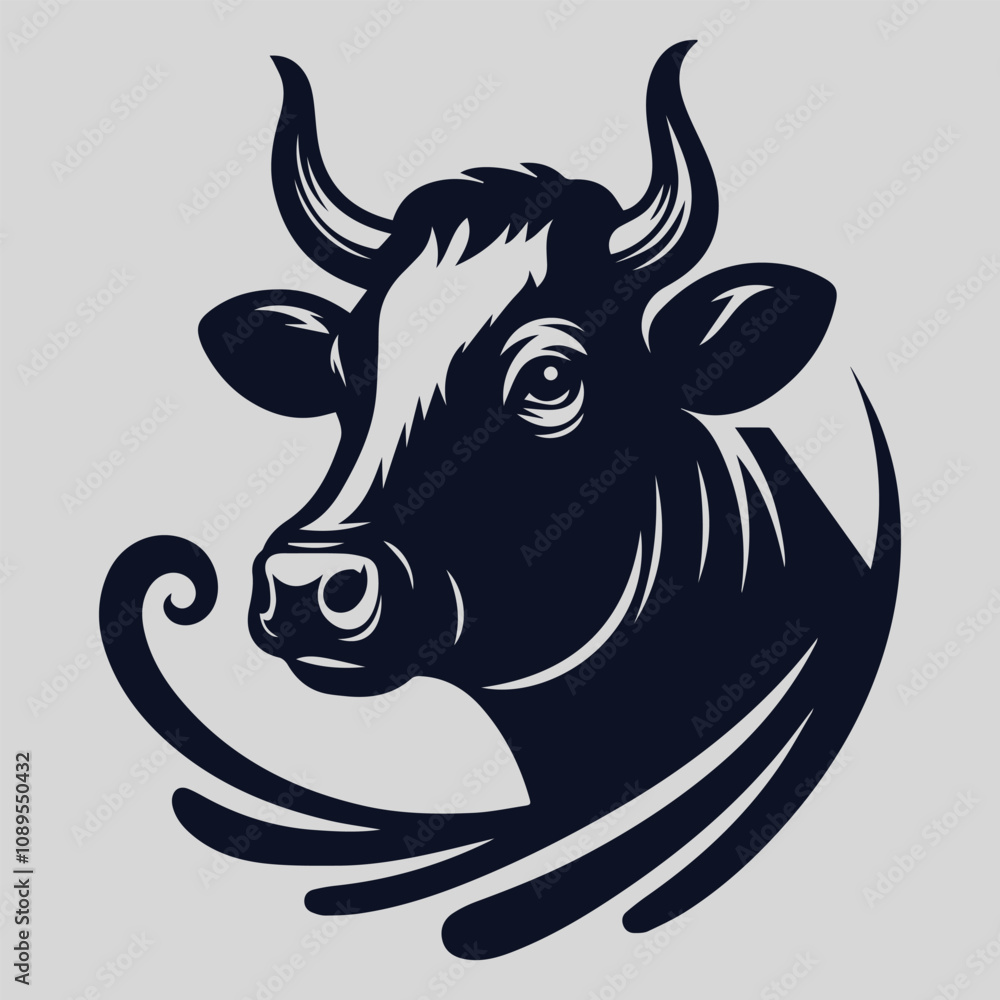 Vector of cow head design on white background Vector of cow head design on white background