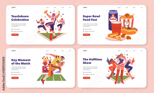 Super Bowl. Flat Vector Illustration