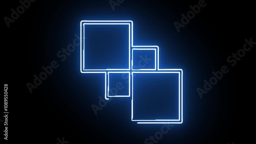 computer icon animation with neon effect