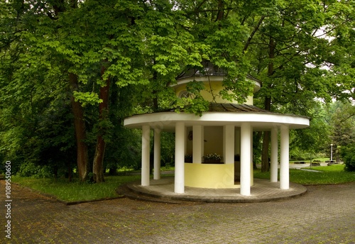 View of the Spring and the beautiful spa park Konstantinovy ​​lazne (konstantinsbad) czech republic Europe photo