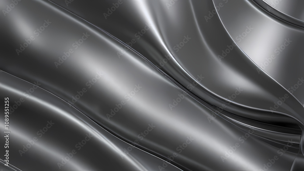 Fototapeta premium a modern, flowing abstract background using silver and metallic tones