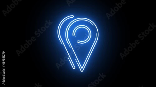 computer icon animation with neon effect