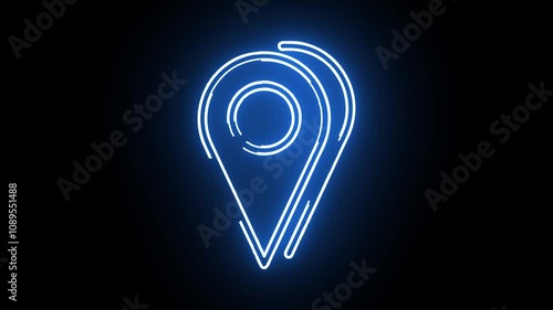 computer icon animation with neon effect