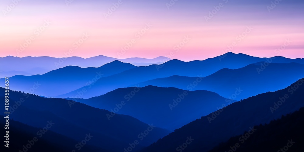 Majestic Blue Mountains at Twilight Serenity Majestic Blue Mountains at Twilight Serenity