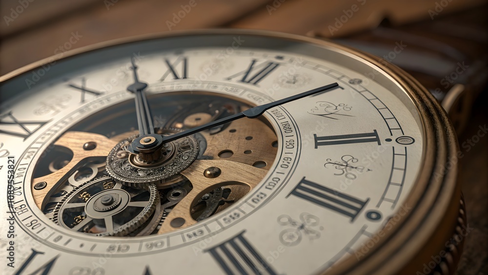 Detailed close-up of a clock face, Modern clock with intricate details
Detailed close-up of a clock face, Modern clock with intricate details