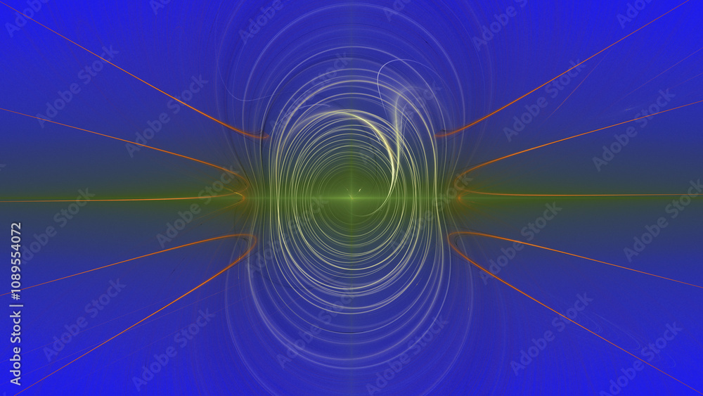 Sfondo blu con line arancio e cerchi bianchi