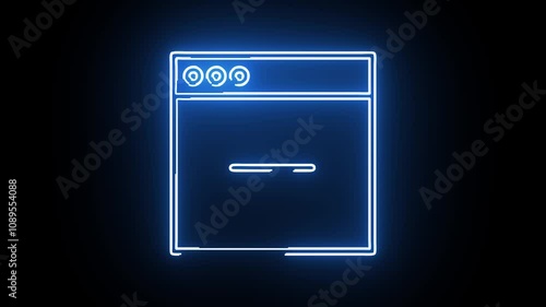 computer icon animation with neon effect