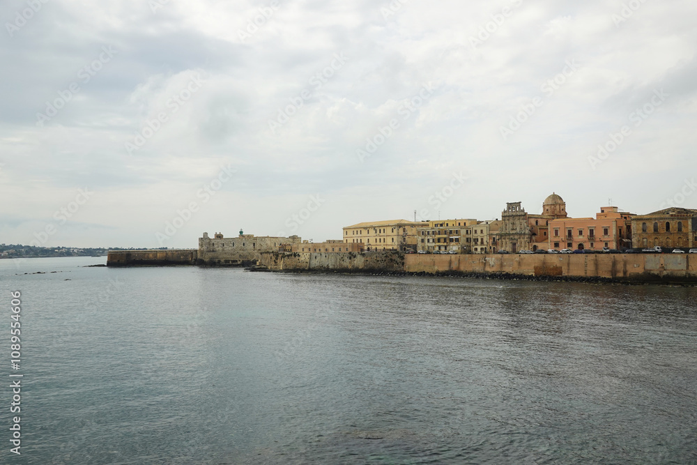 The Castle Maniace and old town of Syracuse, Sicily, Italy The Castle Maniace and old town of Syracuse, Sicily, Italy