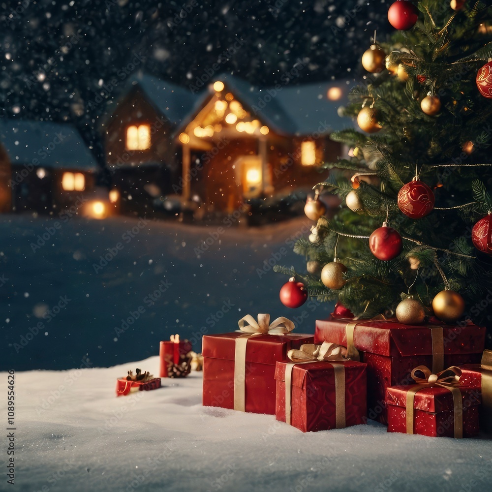 Christmas tree with gifts and decorations Christmas tree with gifts and decorations