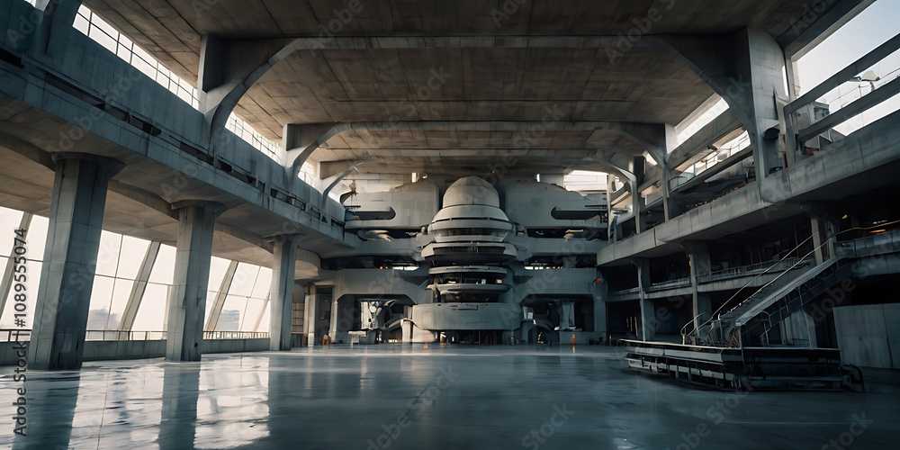 brutalist factory building, created by generative ai brutalist factory building, created by generative ai