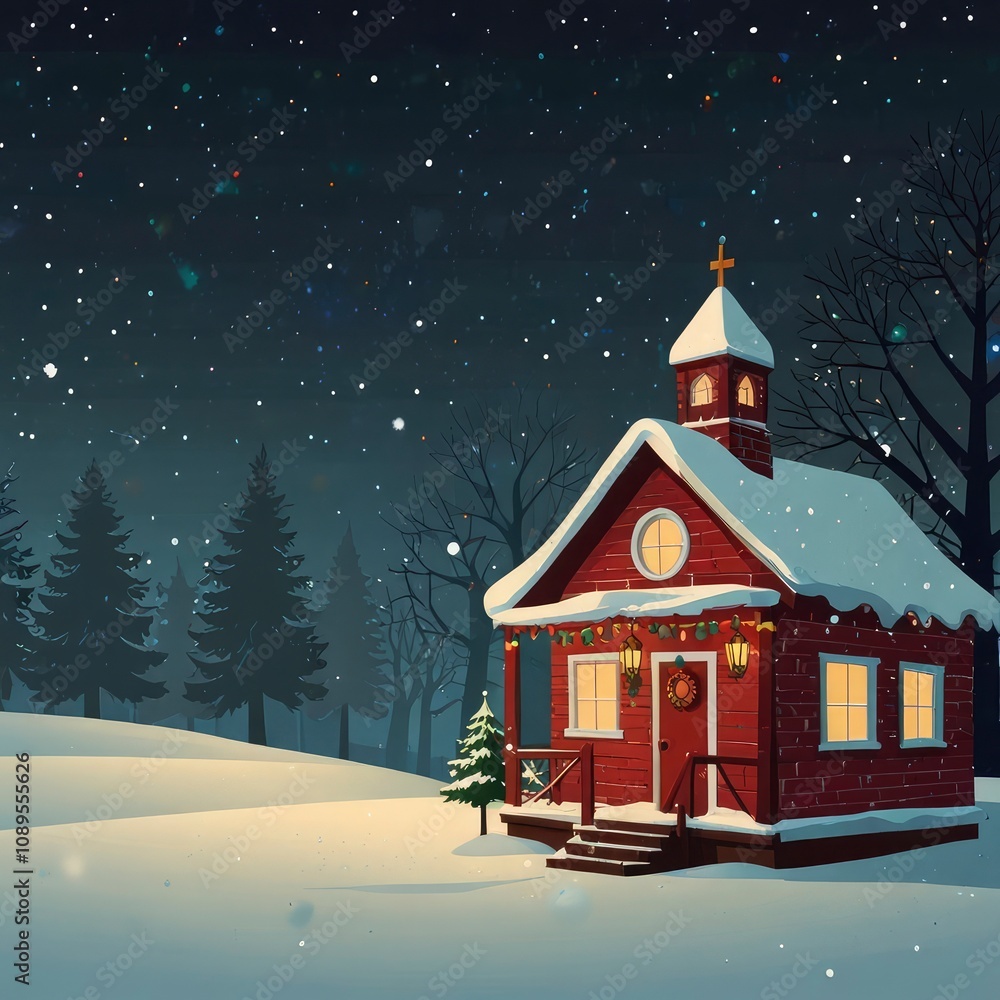 Naklejka premium Christmas tree with gifts and decorations