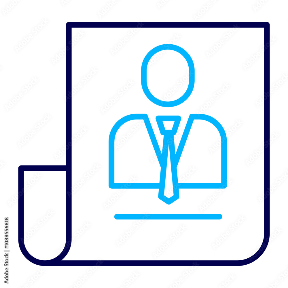 Fototapeta premium Business Profile 01 Outline Color icon