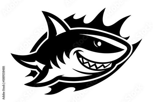 shark head mascot logo silhouette.