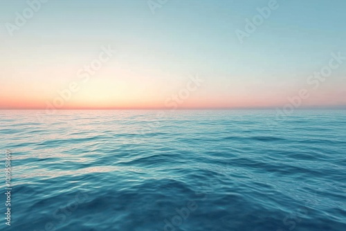 Serene Ocean Sunset Peaceful Waterscape Calm Horizon