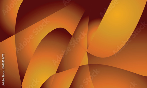 This image features an abstract design with a warm color palette, primarily shades of deep red, orange, and brown. The composition includes smooth, overlapping, curving shapes and gradients, creating 