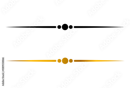 Set of black and gold ornamental lines