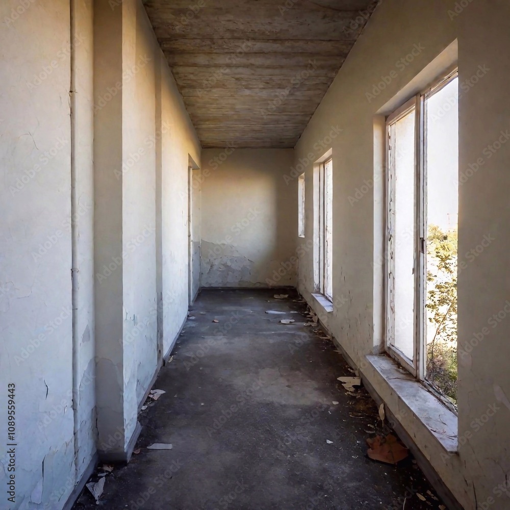 Derelict Apartments with Shadowy Interiors A full shot of a block of abandoned apartments, their interiors dark and foreboding. Deep focus sharpens the cracked walls and broken windows, hinting at unt Derelict Apartments with Shadowy Interiors A full shot of a block of abandoned apartments, their interiors dark and foreboding. Deep focus sharpens the cracked walls and broken windows, hinting at unt