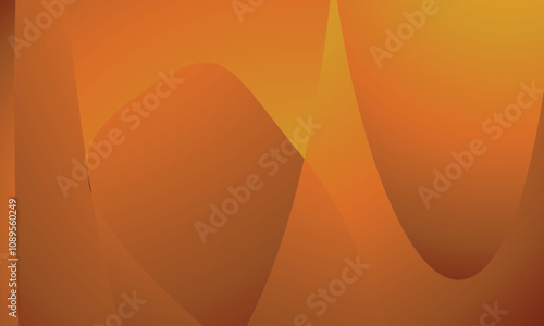 This image features an abstract design with a warm color palette, primarily shades of deep red, orange, and brown. The composition includes smooth, overlapping, curving shapes and gradients, creating 