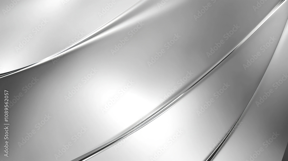 Smooth metallic silver abstract texture with curved reflective patterns Smooth metallic silver abstract texture with curved reflective patterns