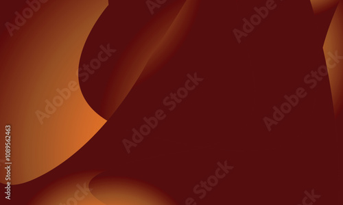 This image features an abstract design with a warm color palette, primarily shades of deep red, orange, and brown. The composition includes smooth, overlapping, curving shapes and gradients, creating 