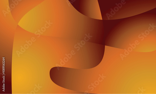 This image features an abstract design with a warm color palette, primarily shades of deep red, orange, and brown. The composition includes smooth, overlapping, curving shapes and gradients, creating 