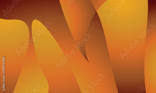 This image features an abstract design with a warm color palette, primarily shades of deep red, orange, and brown. The composition includes smooth, overlapping, curving shapes and gradients, creating 