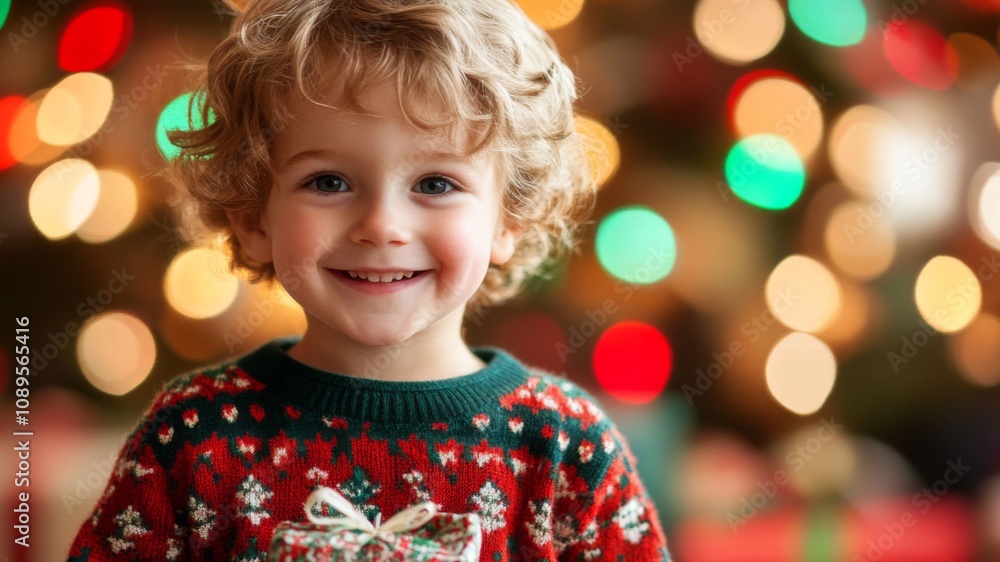 Happy Child Smiling Christmas Sweater Gift Happy Child Smiling Christmas Sweater Gift