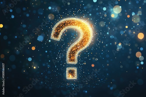 A glowing question mark on a bright blue background, perfect for representing uncertainty or seeking answers
