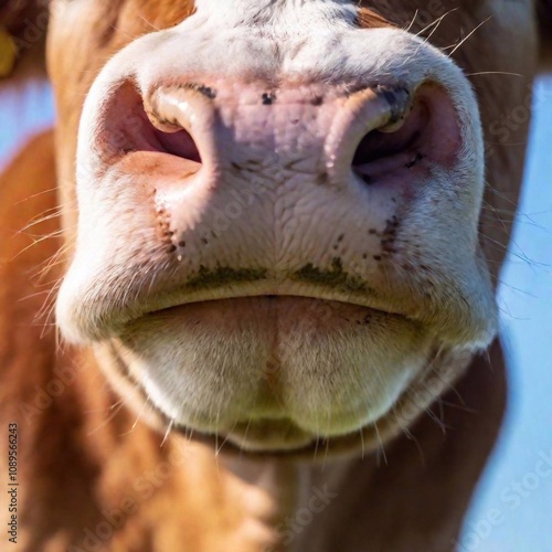 Wallpaper Mural close up view of a brown cow face Torontodigital.ca