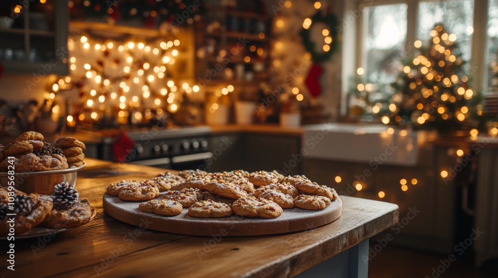 Delicious Christmas Cookies On Wooden Table Festive Kitchen Delicious Christmas Cookies On Wooden Table Festive Kitchen
