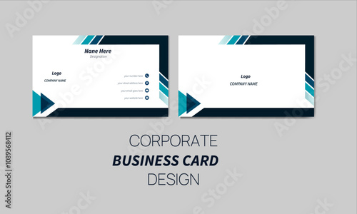 Minimal modern simple business card and name card design for corporate business with multiple color variations