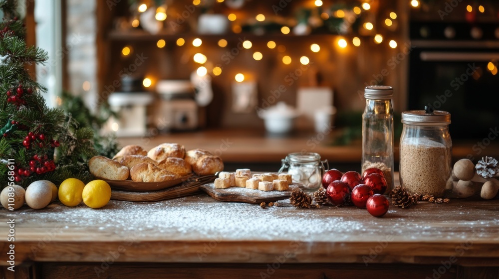 Christmas Baking Treats Festive Kitchen Scene Christmas Baking Treats Festive Kitchen Scene