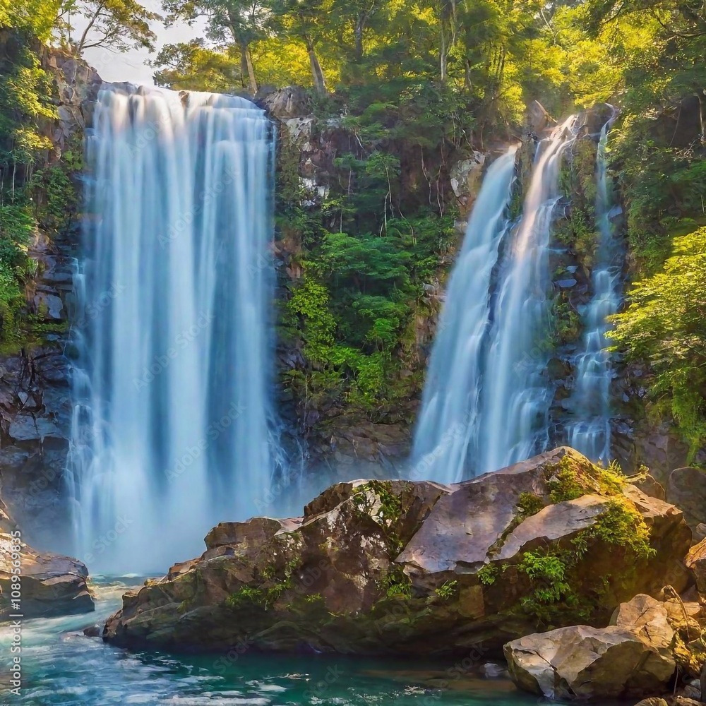 Fototapeta premium beautiful waterfall in the mountains